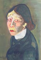 Scharl, Josef: Frauenportrait über die Schulter blickend - 1936