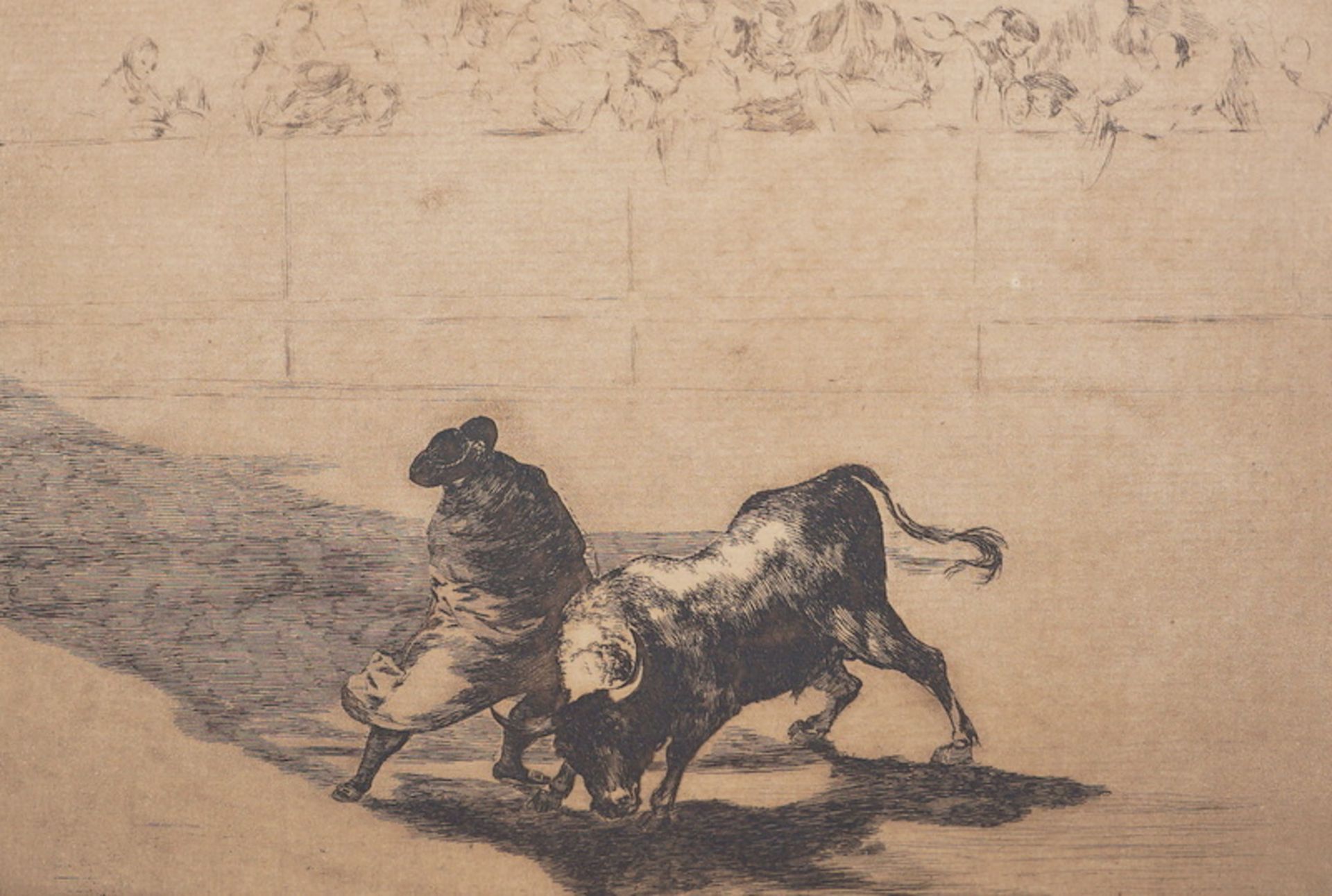 Goya y Lucientes, Francisco José de: Stierkampfszene aus La Tauromaquia 1814-16 Nr .14 - Image 2 of 2