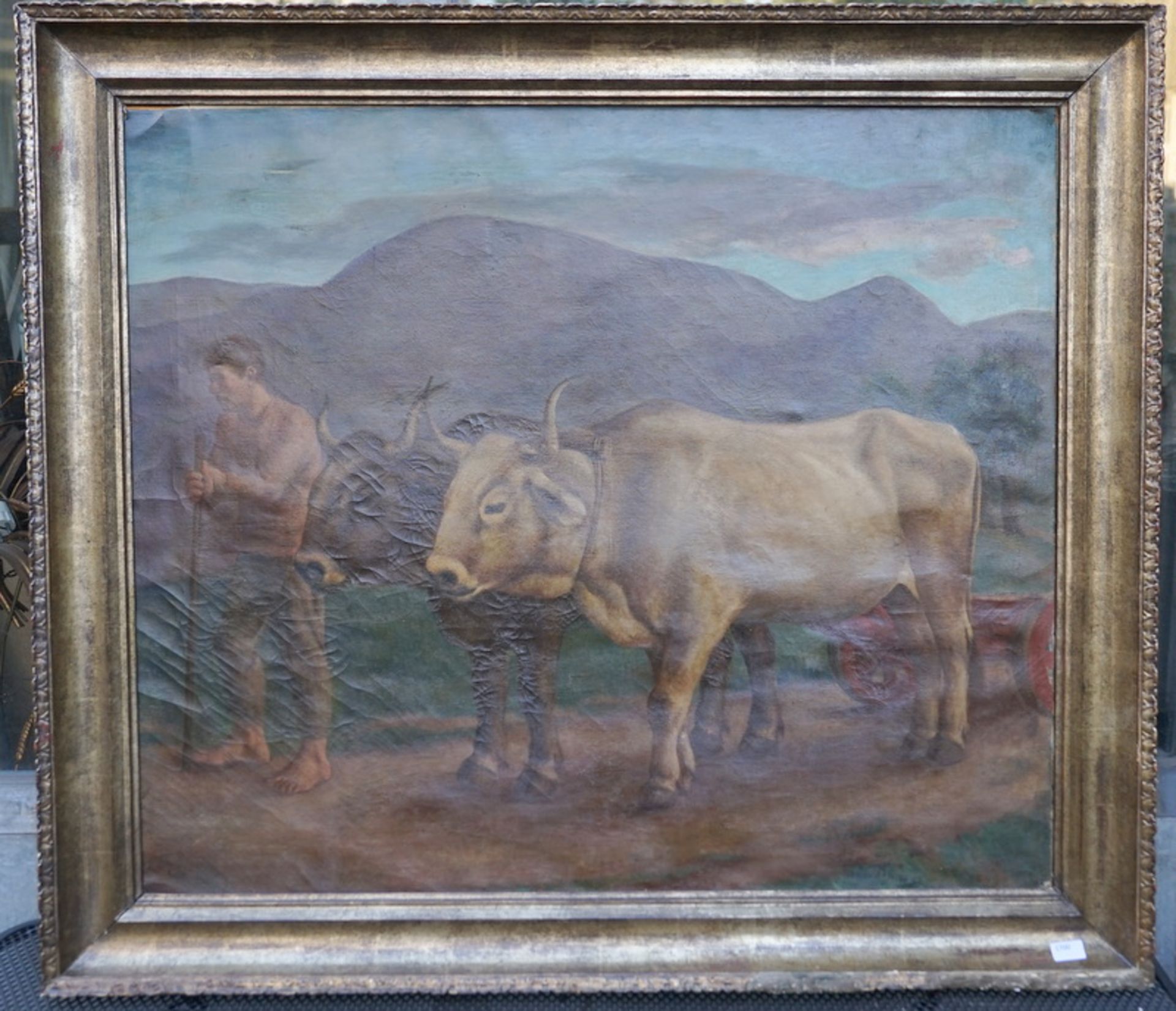 Oppi, Ubaldo: Feldarbeiter mit Ochsengespann dat 1927/28