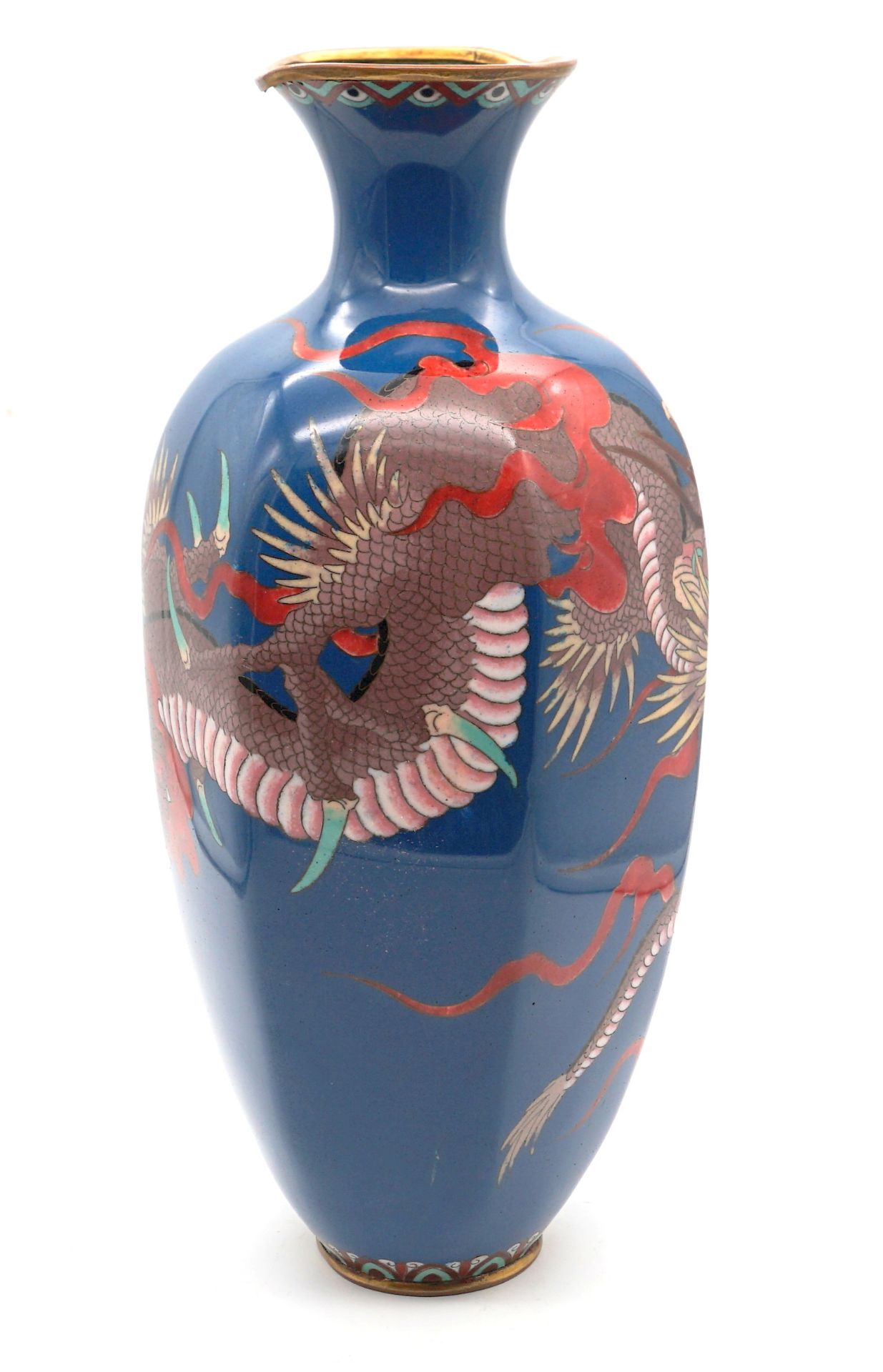 Cloissonné Vase mit Jap. Luftdrachen - Meiji Period - Bild 5 aus 5