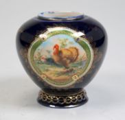 Alexandra Porzellan Works -Royal Vienna: Cachepot-Vase mit Truthahnpärchen