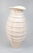 Grosse weiße Keramikvase von Kihachiro Tanuma Japan vor 1958