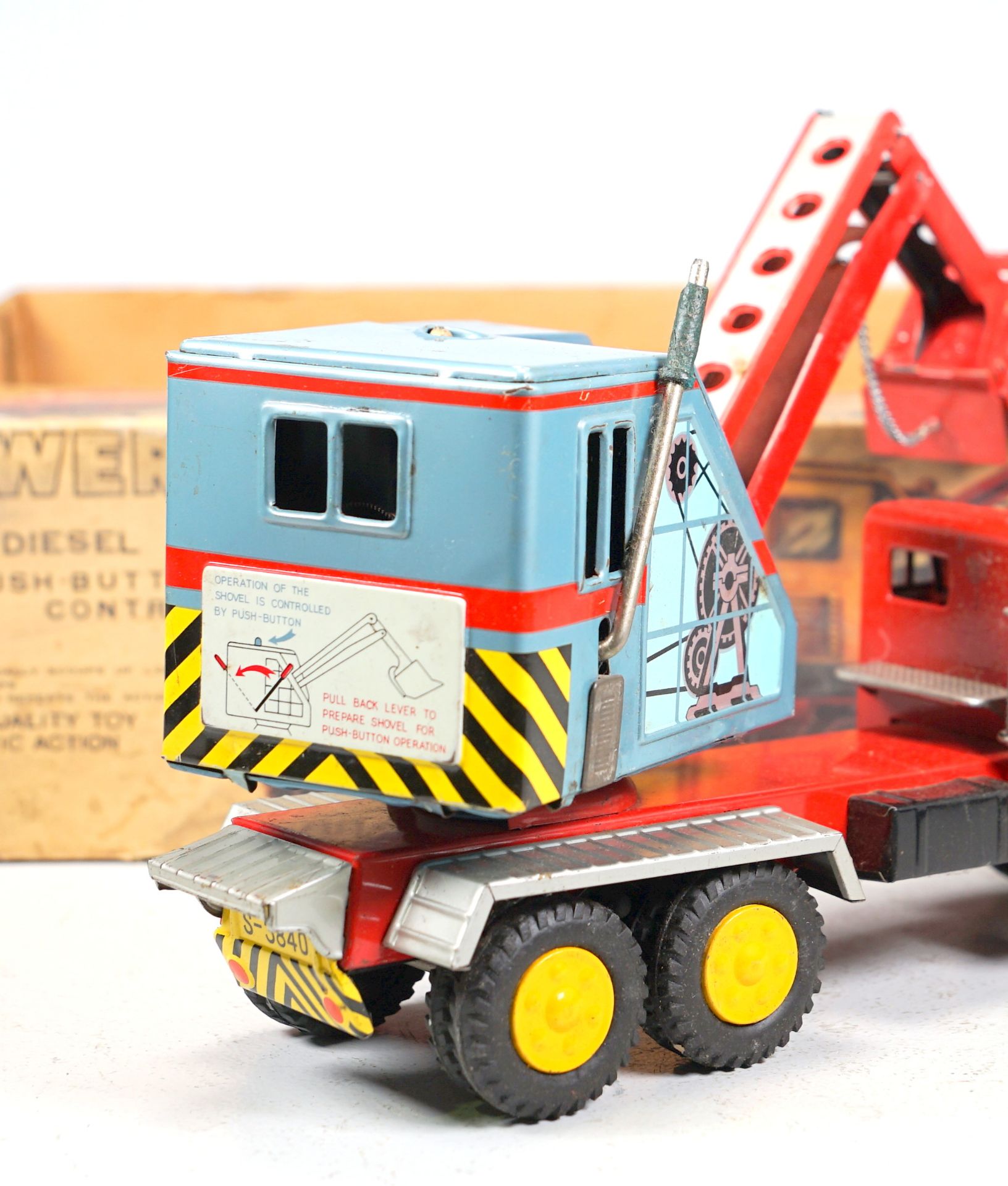 Vintage 1960's Cragstan Tin Toy "Power Shovel on diesel truck" - Image 3 of 4