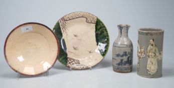 Kozan Pinselbecher und 4 Arbeiten, wohl Kozan Japan 19 JH.