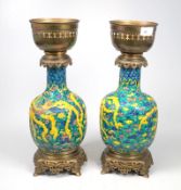 Pärchen chin. Keramik mit Bronzemontagen für Shisha -Pfeifen