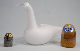 Iittala Finnland: Birds by Toikka: Svan, Owlet, Little Barn Owl