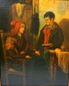 Junge bringt der Großmutter zu essen