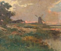 Voigt-Fölger, August: Abenddämmerung an der Windmühle