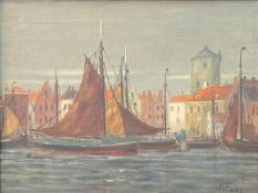 Faas, A.J.: Segelboote im Hafen