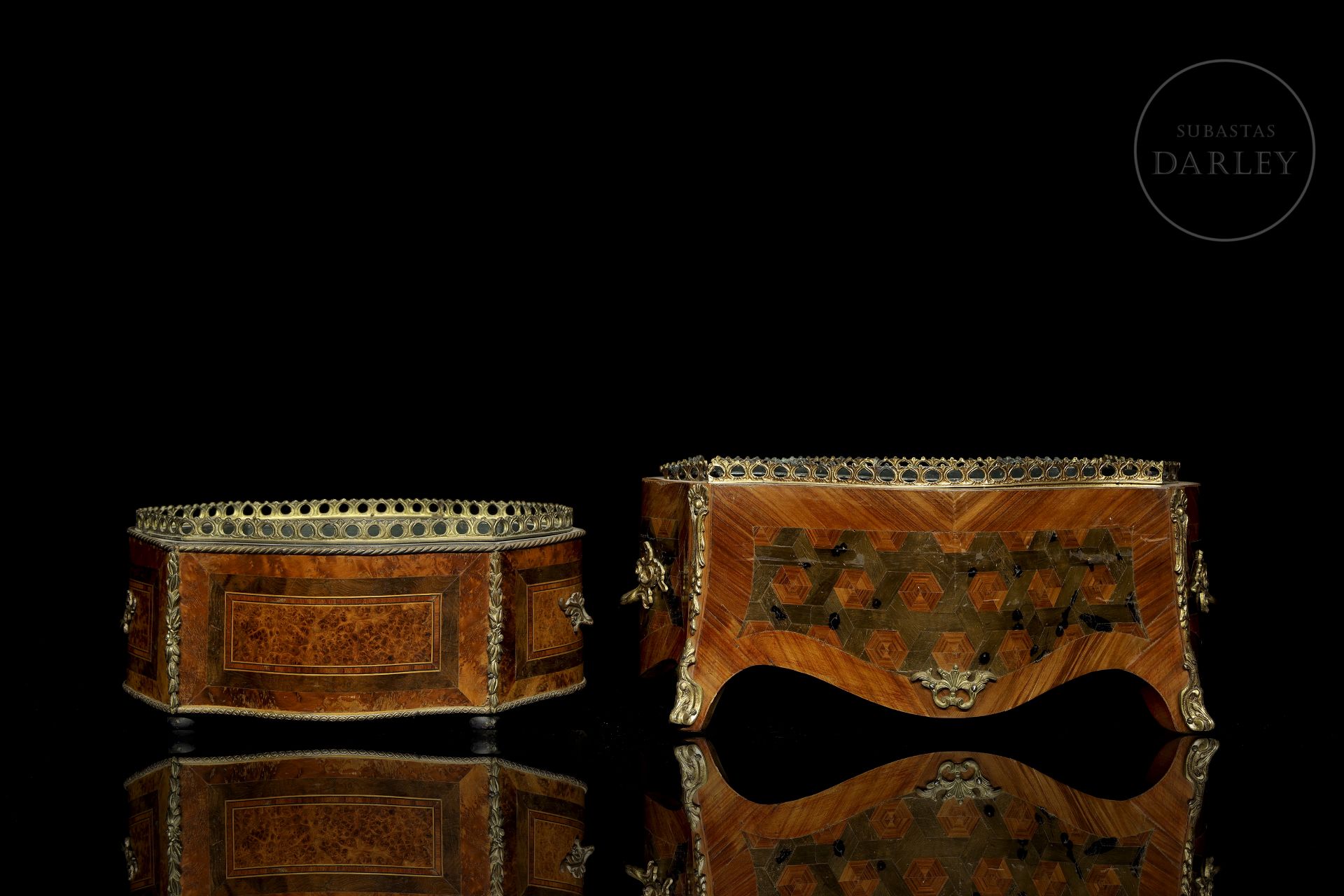 Two wooden flowerpots, Napoleon III, late 19th century - Bild 8 aus 14