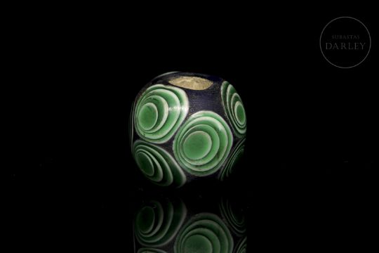 Blue and green enamel bead, Warring States period - Bild 1 aus 6