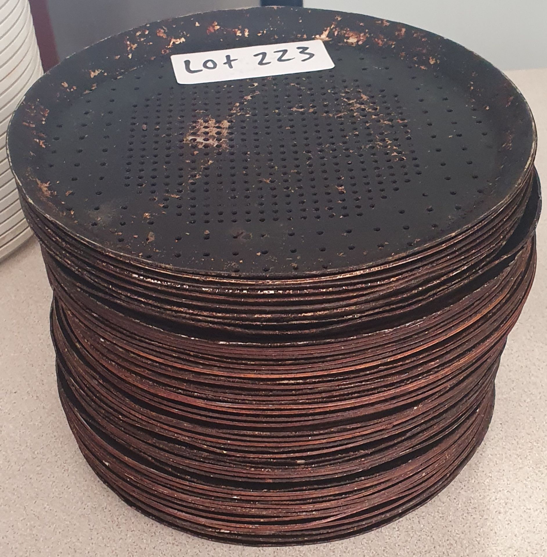 Pizza Hut 50 Thin Base Perforated Pans 10'Inch Approximate  - Image 2 of 2