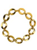 A Chanel 1980's 24ct gold-plated open oval link choker necklace.