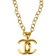 A Chanel 24ct gold-plated large CC pendant necklace, circa 1994.