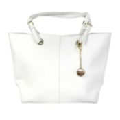 A DKNY white embossed leather handbag.