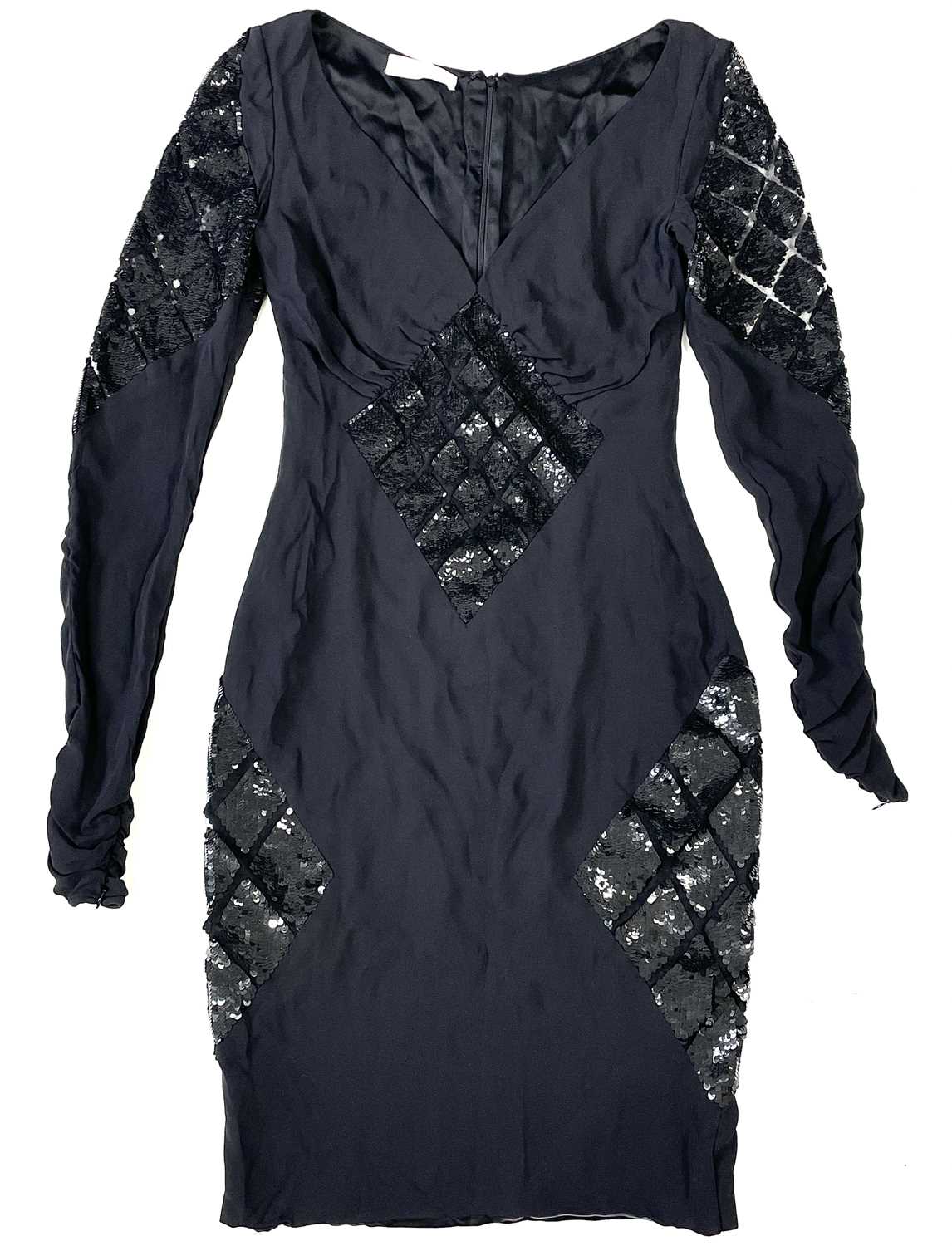 A Valentino 1980's black silk sequined vintage dress. - Image 2 of 3