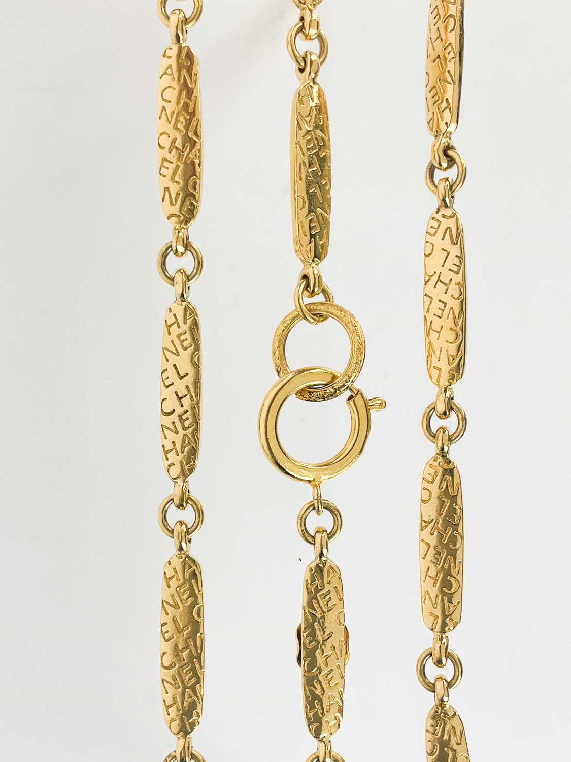 A Chanel 24ct gold-plated bar link extremely long necklace, circa 1990/91. - Image 3 of 3