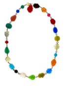 A Chanel multi-coloured glass bead and gold-tone belt or necklace.