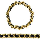 A Chanel 'Barbie Collection' brushed 24ct gold-plated unisex curb link thong bracelet.