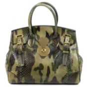 A Ralph Lauren 'Ricky' handbag in camouflage python skin.
