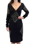 A Valentino 1980's black silk sequined vintage dress.