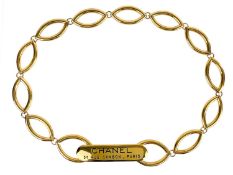 A Chanel 1980's 24ct gold-plated open link belt.