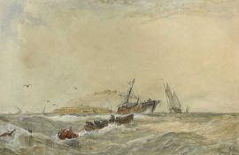 John SALMON (1808-1886) ''Squally Weather'' off Plymouth Sound, Devon