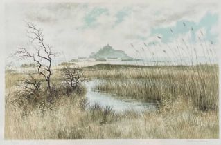 Jeremy KING (1933) Marazion Marshes with St Michaels Mount