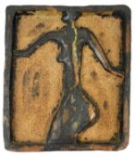 A studio pottery wall plaque depicting the female form