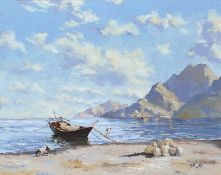 Mateo WILLIS (1974) Boat Moored upon a Beach