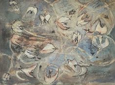 Carl Olaf PLATE (1909-1977) Birds Chasing Insects