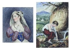 Two 19th Century watercolours miniatures