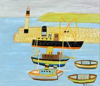 Follower of Bryan PEARCE (1929-2006) Boats Newlyn