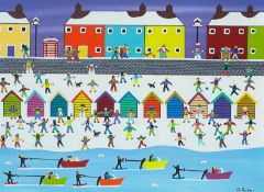 Gordon BARKER (1960) Jolly Winter Coastal Scene