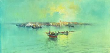 A mid-century Venetian Festival view Signed Smyth