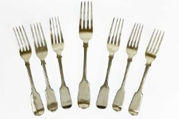 A pair of William IV silver dessert forks by Elizabeth Eaton.