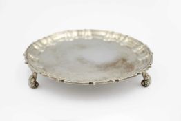 A Victorian silver card tray by William Hutton & Sons Ltd.