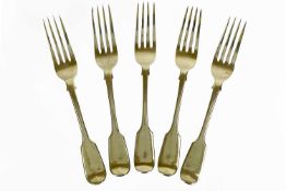 A William IV silver set of three table forks.
