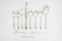 A large suite of sterling silver cutlery by Towle, in 'Candlelight' pattern.