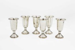 A set of six silver miniture goblets by Towle.