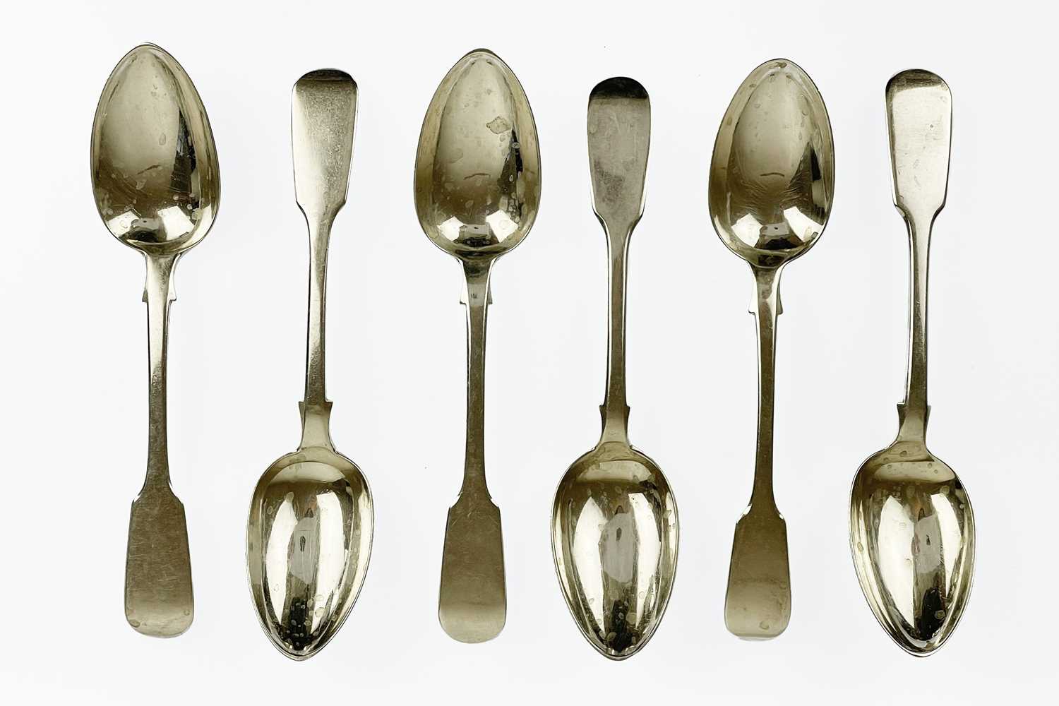 A Victorian silver set of three table spoons by Thomas Smily.
