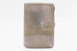 A silver large cigarette case by Charles S Green & Co Ltd.