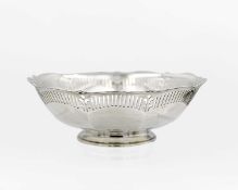 A George V pedestal silver fruit bowl by James Dixon & Sons.
