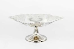 A George VI silver pedestal cake or fruit comport by Eric Viner.