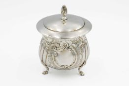 An Edwardian silver small ovoid tea caddy by William Davonport.