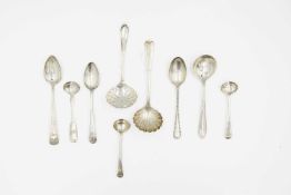 A selection of silver spoons.