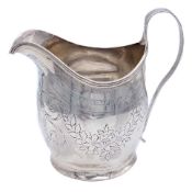 A George III silver helmet form cream jug by Peter, Anne & William Bateman.