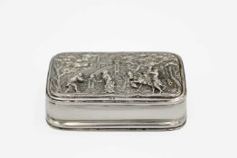 An Edwardian silver snuff box by George Unite.