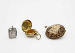 A Victorian silver small vinaigrette by Joseph Taylor & John Perry.
