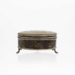 A George V silver hinge lidded trinket box by William Henry Leather.